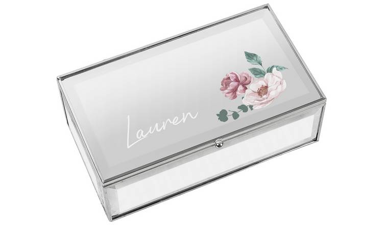 Personalised Message Floral Jewellery Box