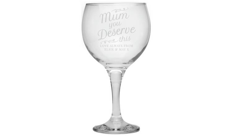 Personalised Message Mum Gin Glass