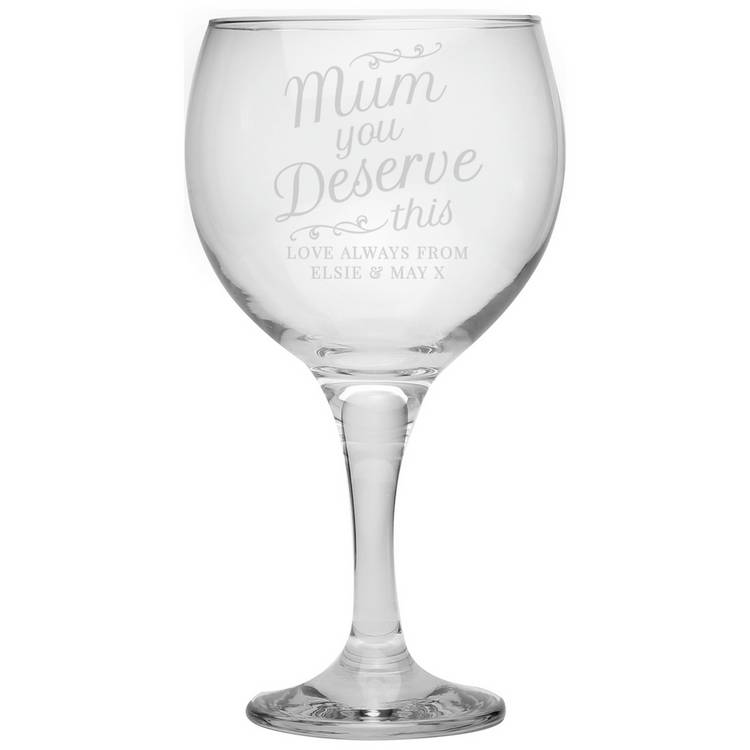 Personalised Message Mum Gin Glass 0
