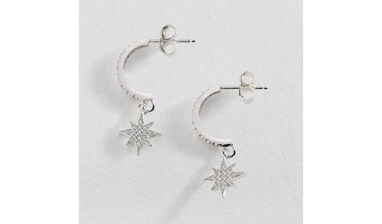 Argos silver deals creole earrings