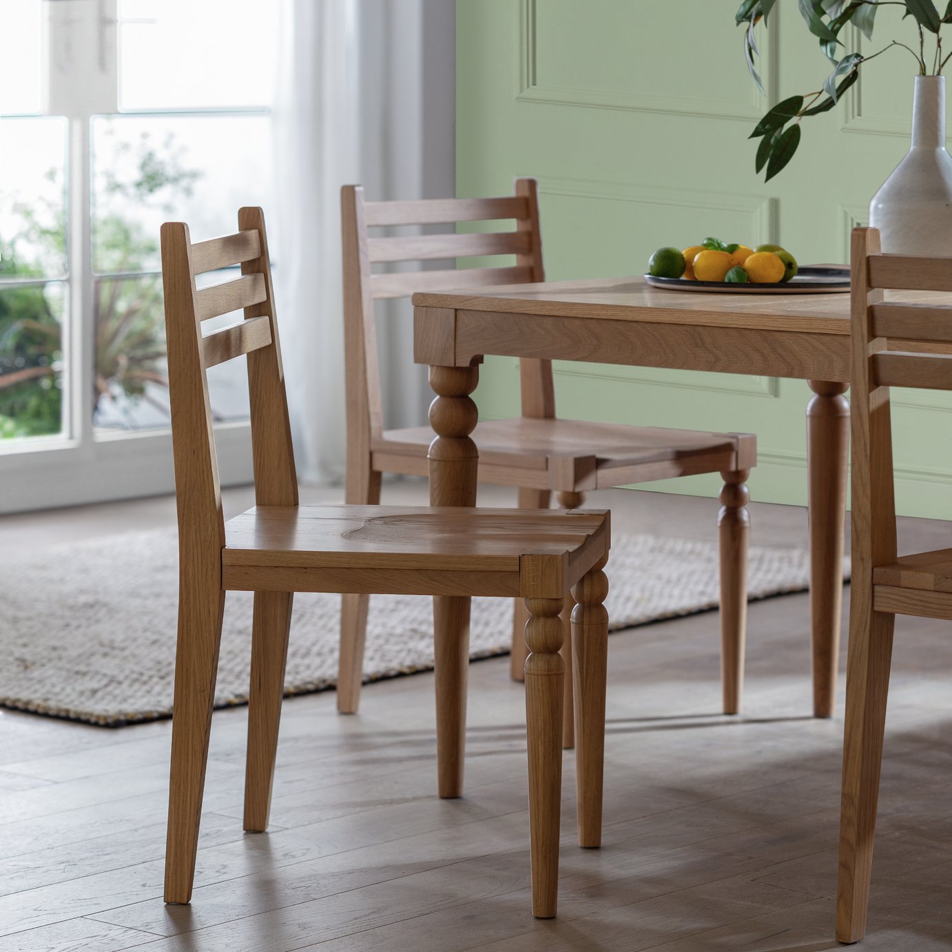 Habitat Barnwell Pair of Oak Dining Chairs - Natural