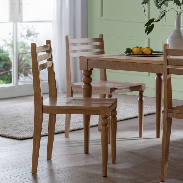 Habitat Barnwell Pair of Oak Dining Chairs - Natural 0