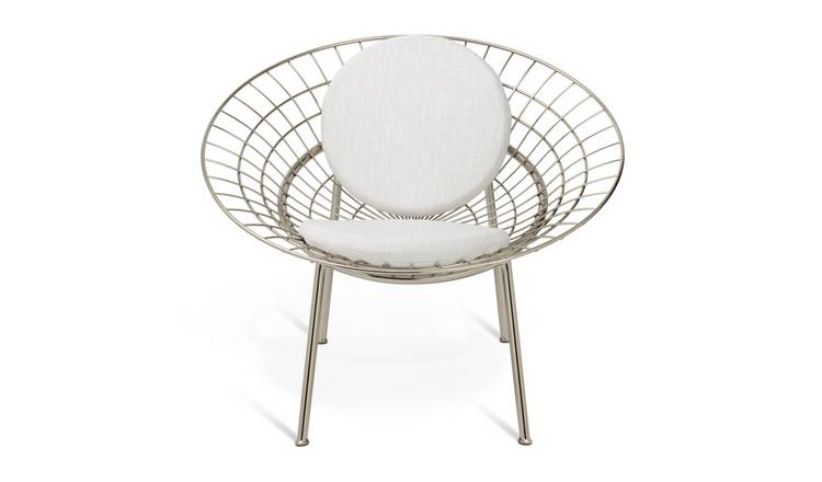 Habitat 60 Lattice Stainless Steel Wire Chair - Silver