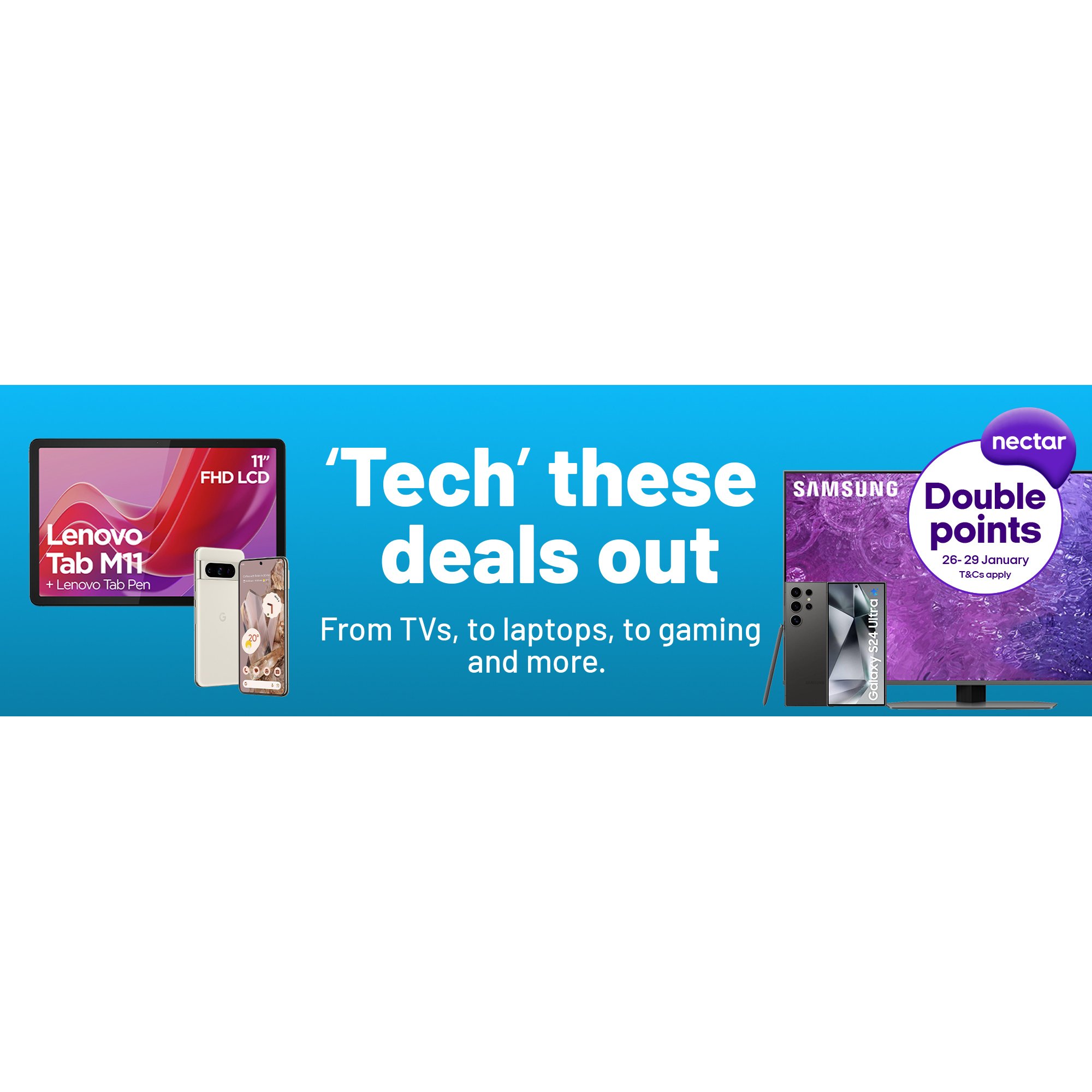 Tech these deals out. From TVs, to laptops, to gaming and more.