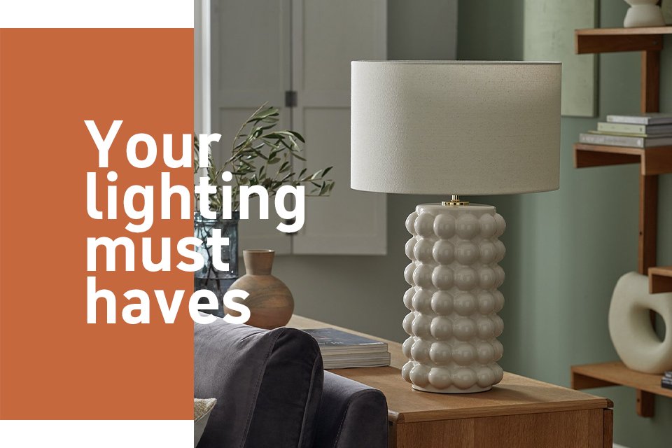 Gold floor lamp in living room.