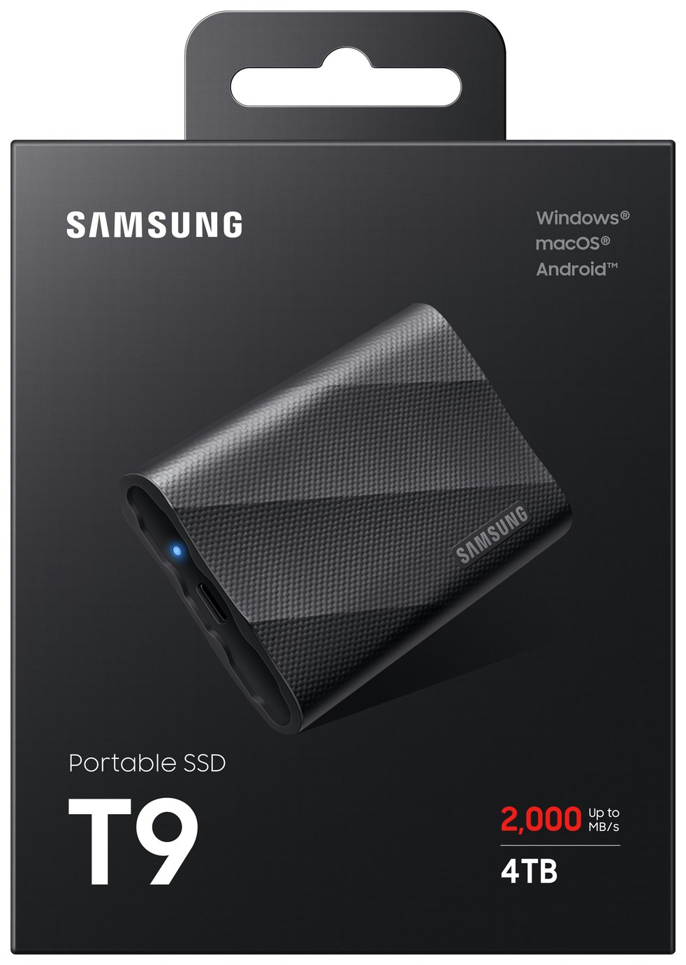 Buy Samsung T9 USB 3.2 4TB Portable SSD - Black | External hard