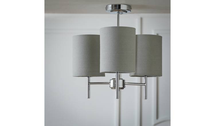 Argos Home Candelabra Steel 3 Light Ceiling Light - Grey