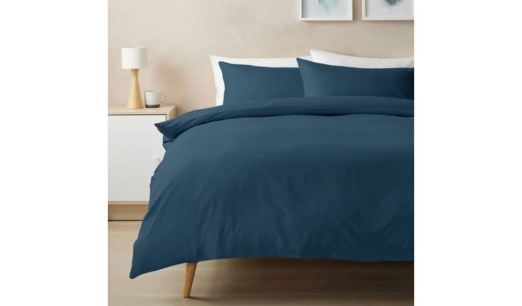 Home Essentials Soft Touch Navy Bedding Set - Superking