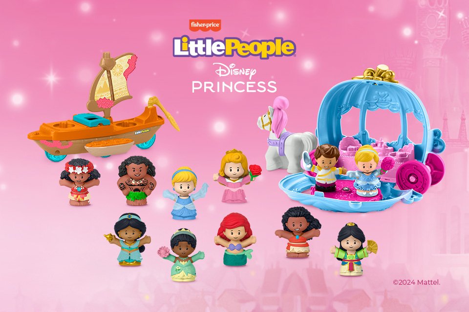 Fisher-Price Little People Disney Princess figures and playsets.