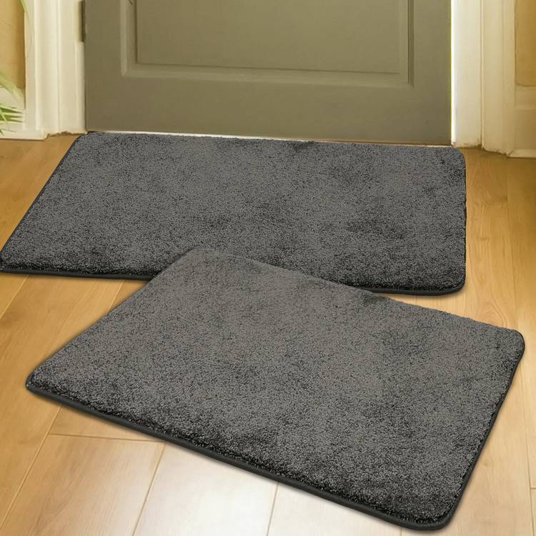 Homemaker Relay Plain Charcoal 2 Pack Short Pile Doormat 0