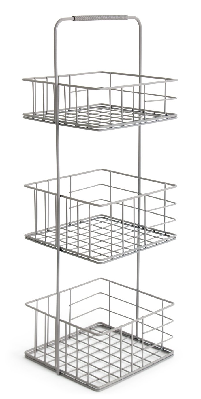 Habitat Freestanding 3 Tier Storage Caddy - Grey