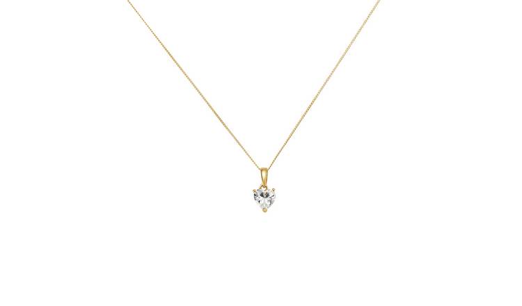 Buy Revere 9ct Gold Heart Pendant Necklace Pendant Necklace