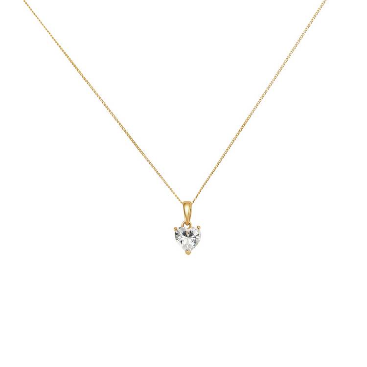 Revere 9ct Gold Heart Pendant Necklace Pendant Necklace 0