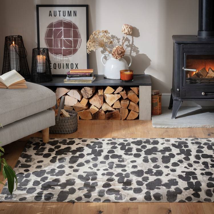 Argos Home Bark Print Cotton Flatweave Rug - 170X120cm 0