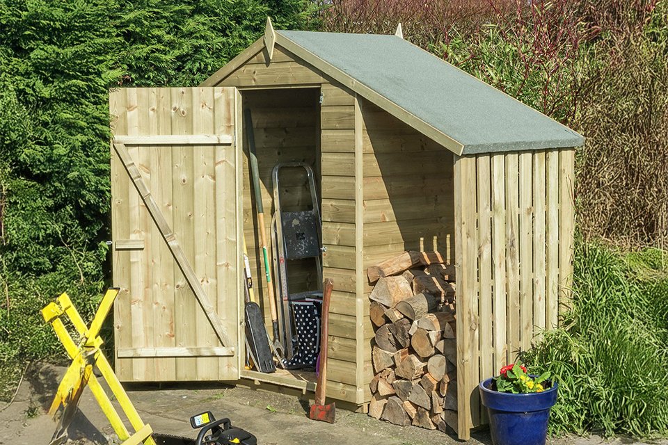 Rowlinson Shiplap Oxford Shed with Lean To - 4x3ft.