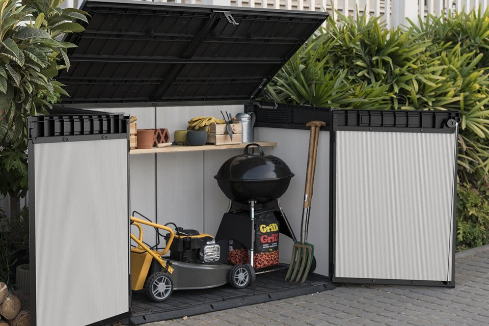 Keter 2020L Premier Jumbo Garden Storage Box - Grey.