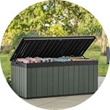 Keter Darwin 454L Outdoor Garden Storage Box - Green.