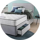 Ottoman and storage beds.