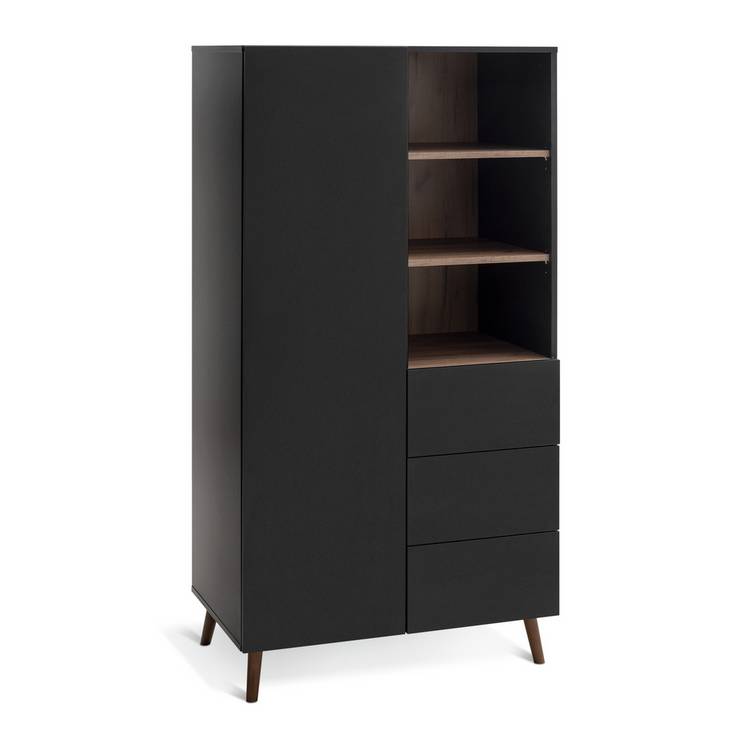 Habitat Skandi 1 Door 3 Drawer Open Wardrobe - Black 0