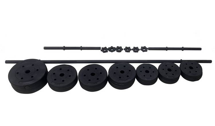 Opti Vinyl Dumbbell and Barbell Set - 35Kg 