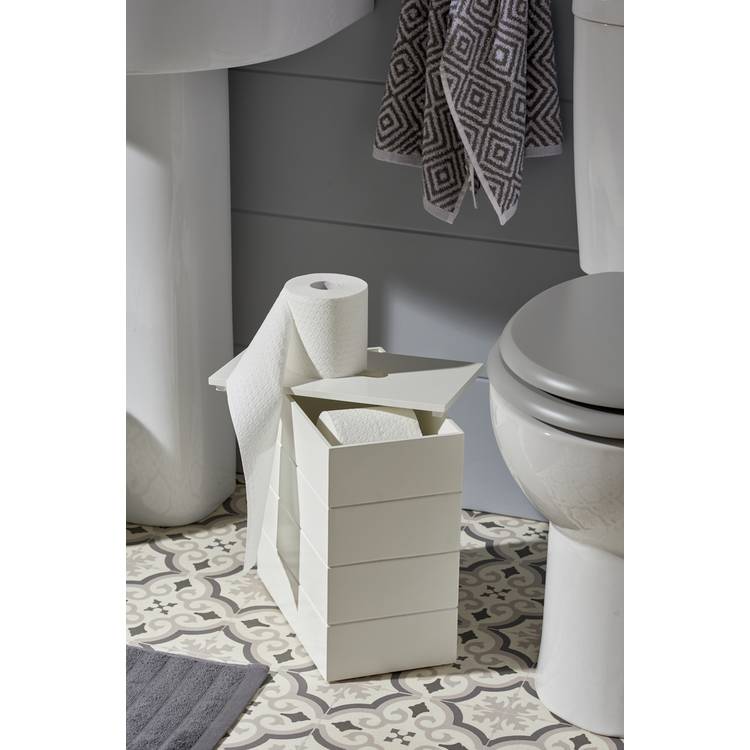 Argos Home Wooden Storage Cupboard Toilet Roll Holder -White 0