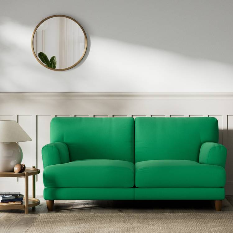 Habitat Askem Fabric 2 Seater Sofa - Emerald Green -Dark Leg 0