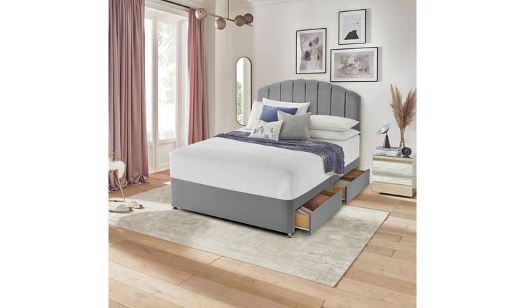 Silentnight Small Double 4 Drawer Divan Bed Base - Grey