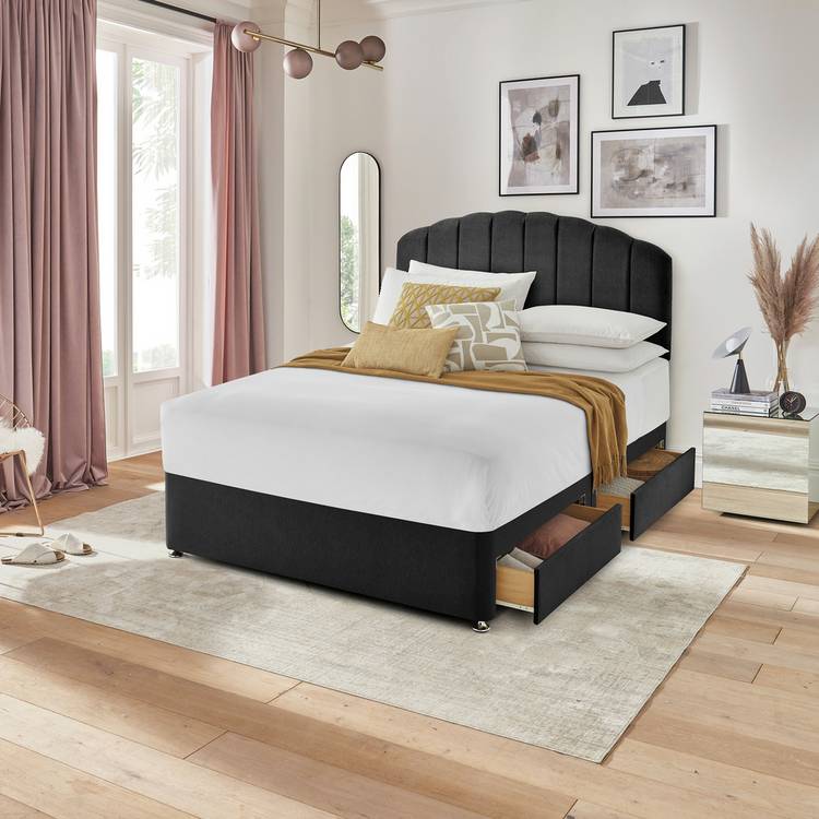 Silentnight Double 4 Drawer Divan Bed Base - Charcoal 0