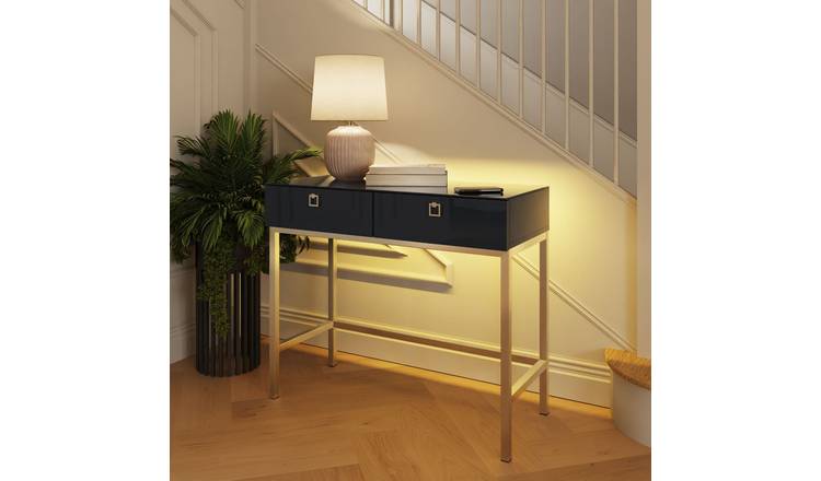 Frank Olsen Lyra 2 Drawer Console Table - Midnight Indigo