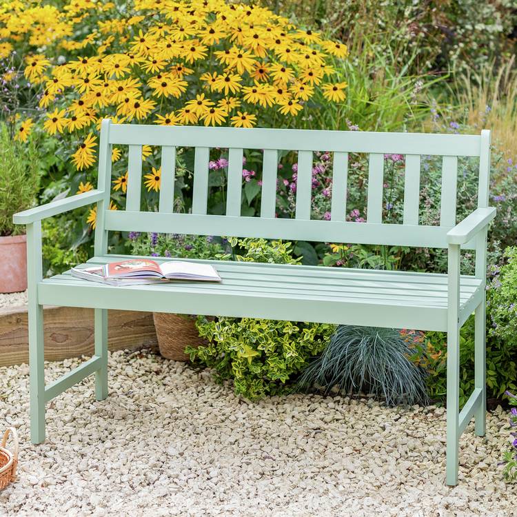Argos Home Newbury 2 Seater Wooden Garden Bench - Green 0