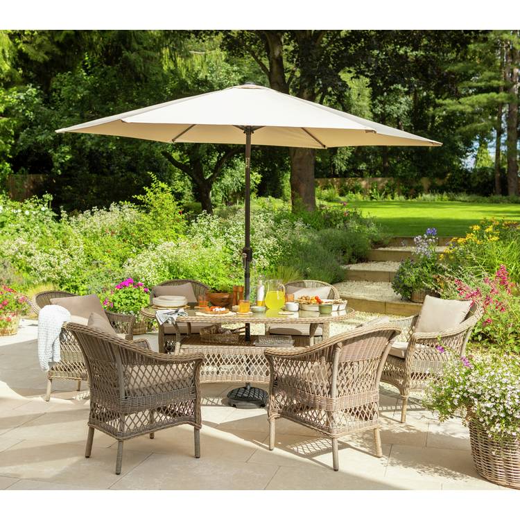 Argos Home Palermo 6 Seater Rattan Effect Patio Set  0