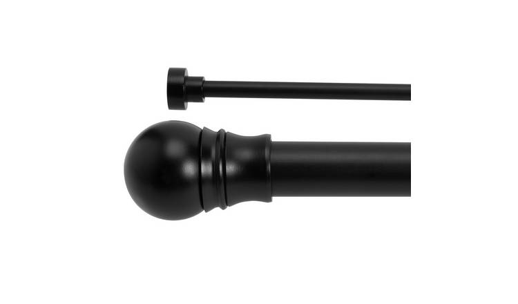 Argos Home Black Extendable Double Curtain Pole- 110cm-300cm