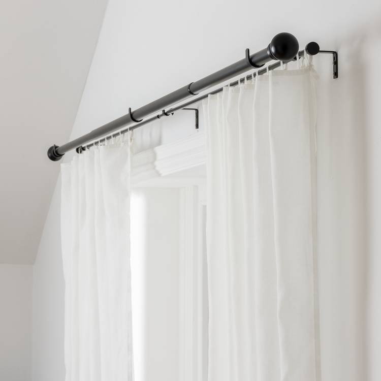 Argos Home Black Extendable Double Curtain Pole- 110cm-300cm 0