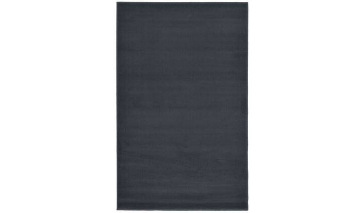 Homemaker Adorn Plain Charcoal Short Pile Rug - 150x80cm