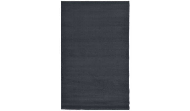 Homemaker Adorn Plain Rug - 80x150cm - Black