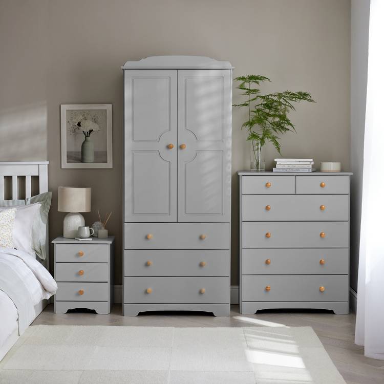 Argos Home Nordic 3 Piece 2 Door Wardrobe Set - Grey 0