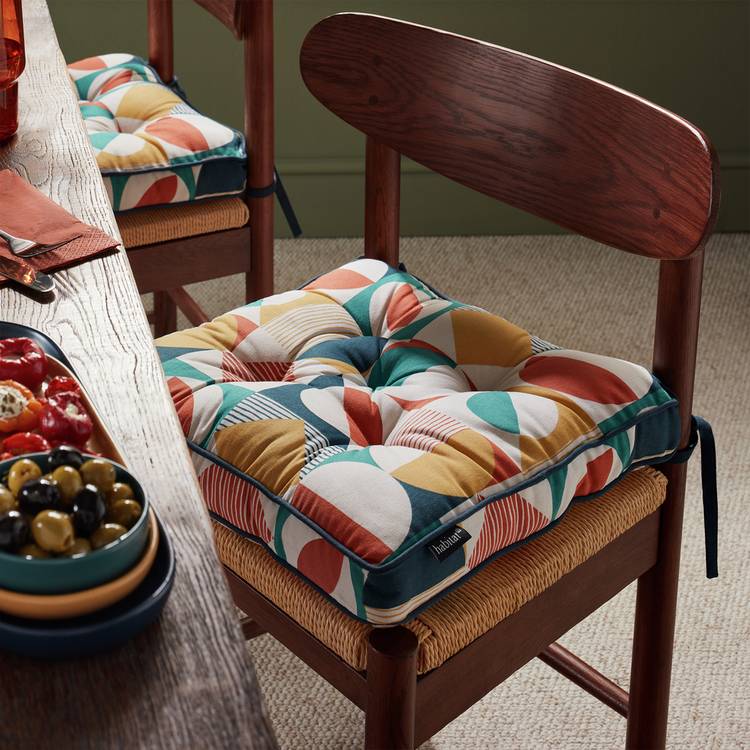 Habitat Geo Pack of 2 Seat Cushions - Multicoloured 0