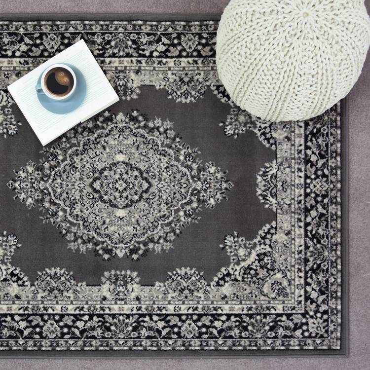 Homemaker Traditional Medallion Rug - 160x230cm - Grey 0