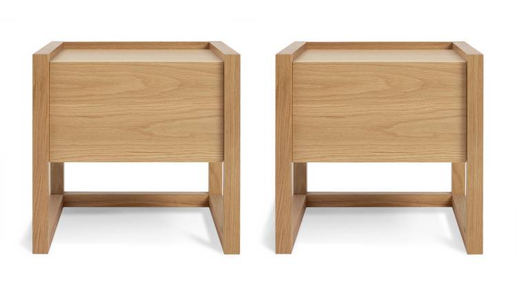 Habitat 60 Hana 1 Drawer Set of 2 Bedside Table  - Oak
