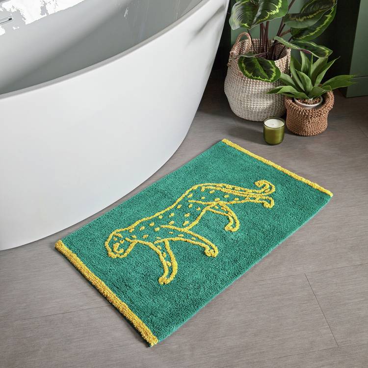 furn Cotton Leapard Bath Mat - Teal 0