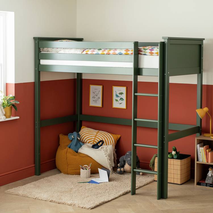 Habitat Brooklyn High Sleeper Bed Frame - Green 0