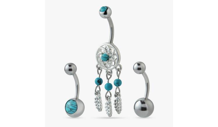 Revere Surgical Steel Dreamcatcher Belly Bars - Set of 3