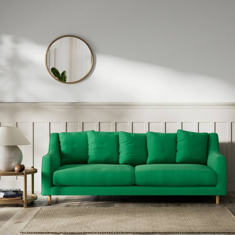 Habitat Swift Fabric 3 Seater Sofa - Emerald Green - Ash Leg 0