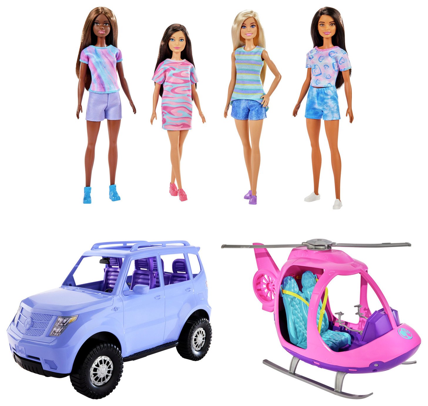 Barbie Travel Adventures Car Helicopter 4 Dolls Set 4728852 Argos Price Tracker pricehistory