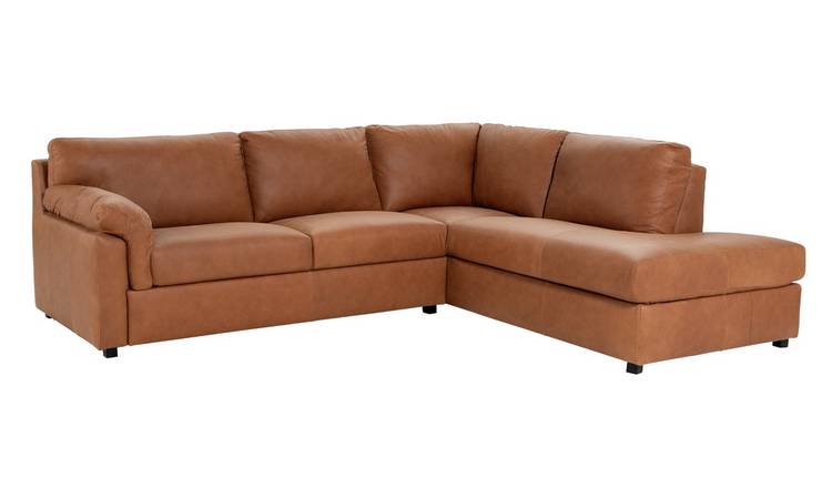 Corner sofa deals leather brown