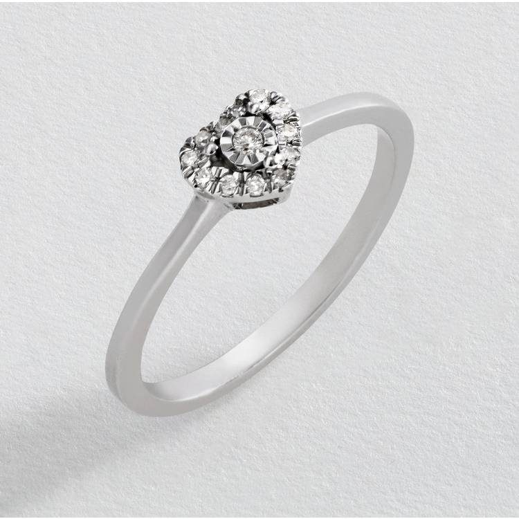 Revere Sterling Silver Round 0.06ct Diamonds Cluster Ring -N 0