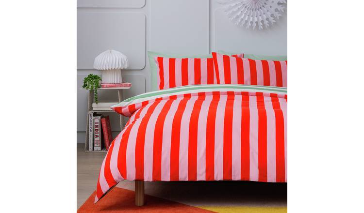 Habitat Christmas Festive Wide Stripe Bedding Set- King size