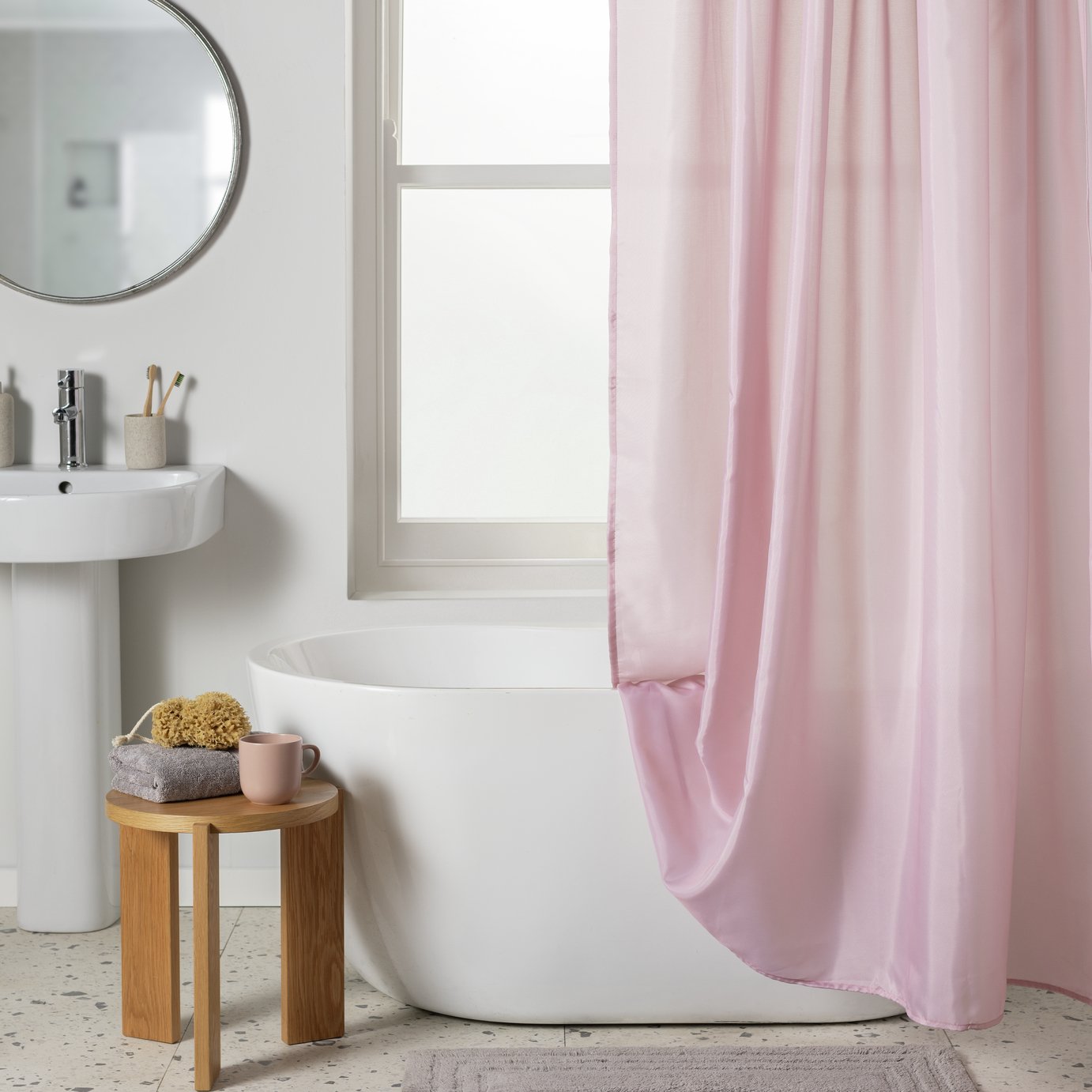 Argos Home Shower Curtain - Pink