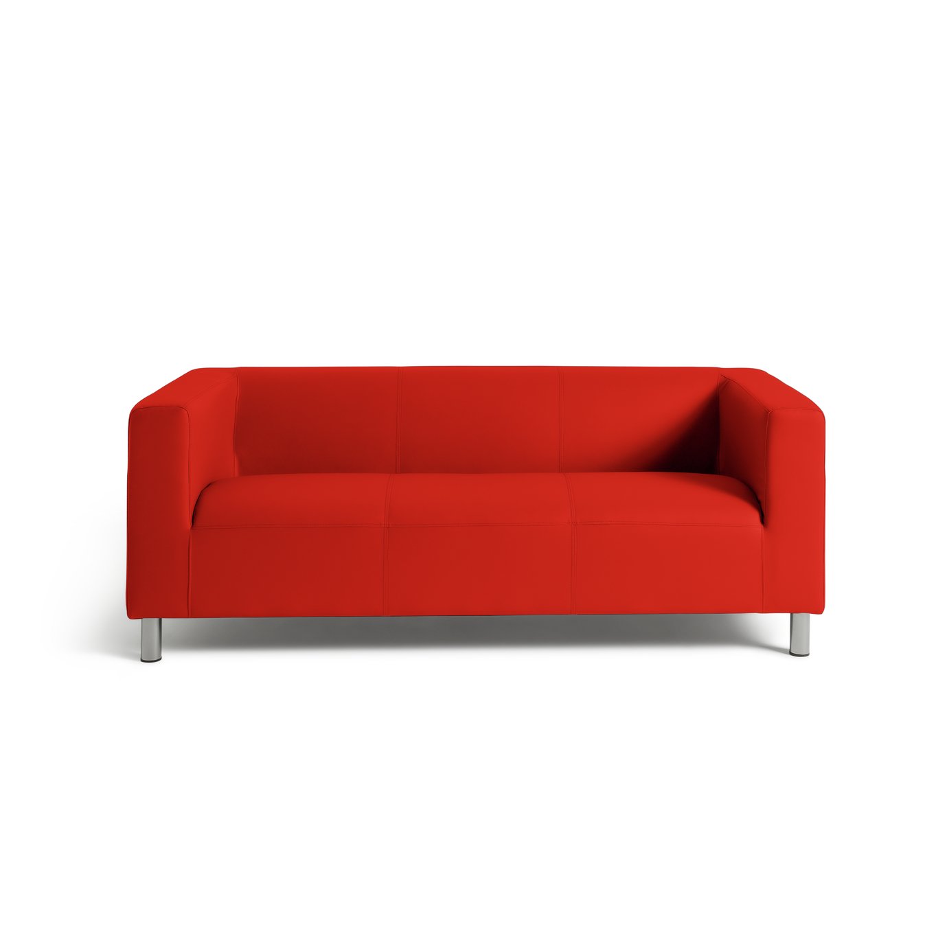 Argos Home Moda 3 Seater Faux Leather Sofa - Red