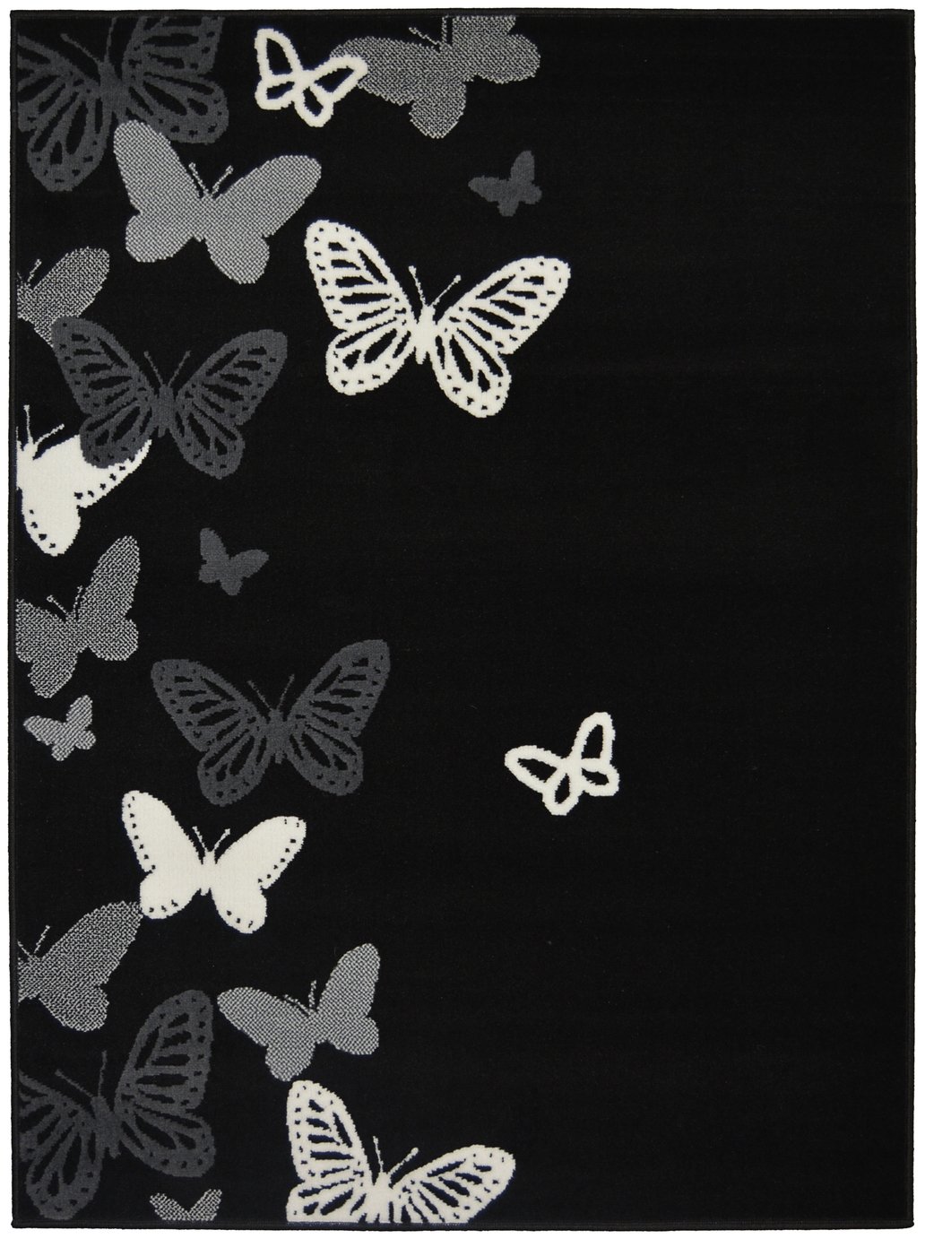 Homemaker Adorn Butterfly Rug - 80x150cm - Black